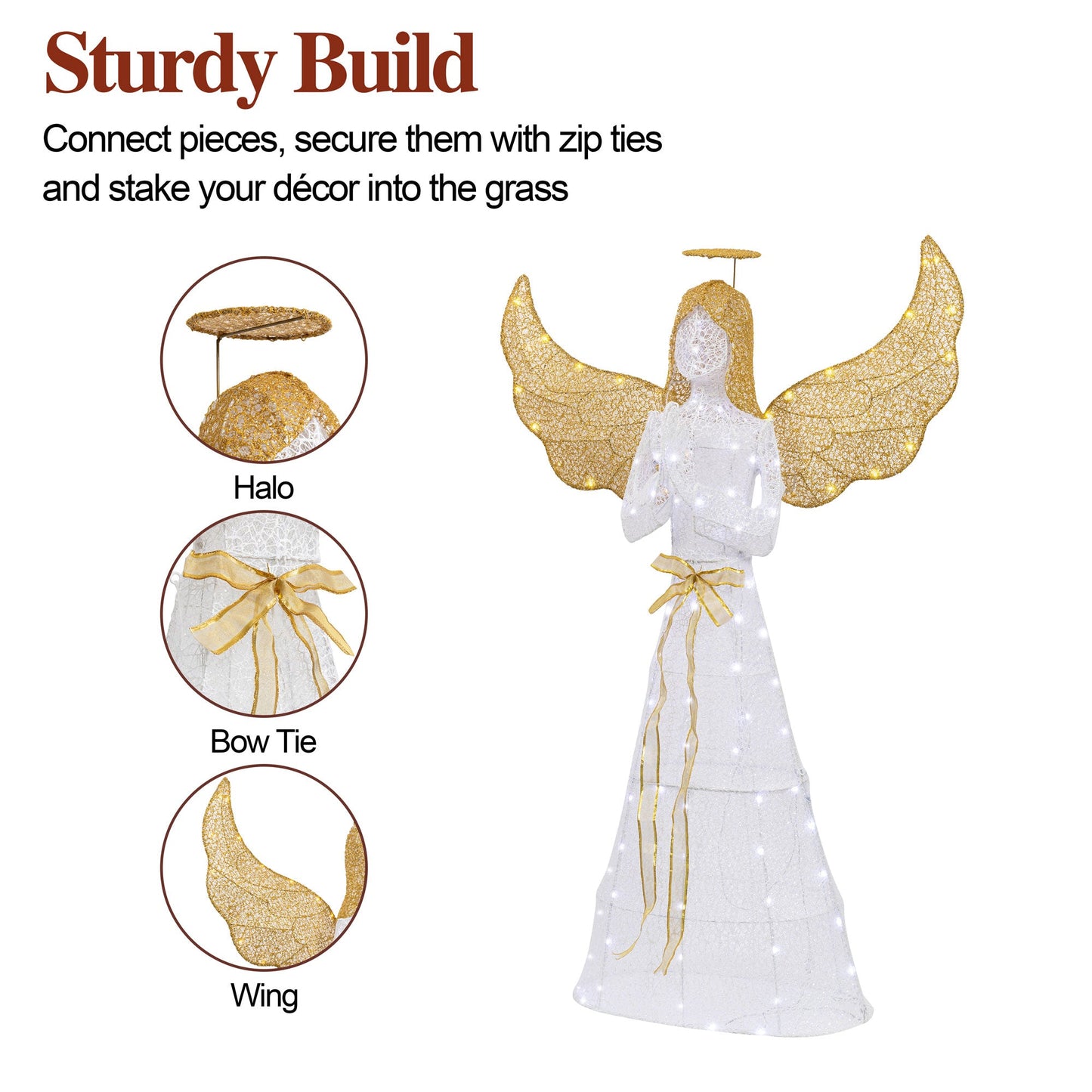 sobaniilowholesale Christmas Standing Angel 3D Extra Large Light Holiday Display Family Set (7729628446896)