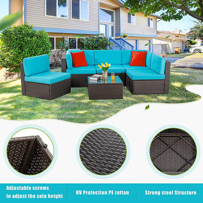 sobaniilowholesale 6 Pieces Outdoor Sectional Sofa Set