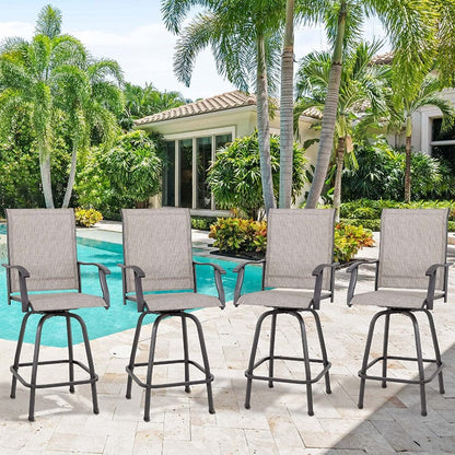 sobaniilowholesale Patio Furniture Outdoor All-Weather Texilene Swivel High Bar Stools Set (7060294140080)