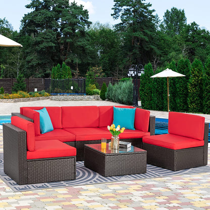 sobaniilowholesale 6 Pieces Outdoor Sectional Sofa Set