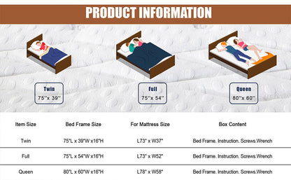 sobaniilowholesale Twin Size Heavy Duty Twin Size Bed Frame with Headboard and Footboard