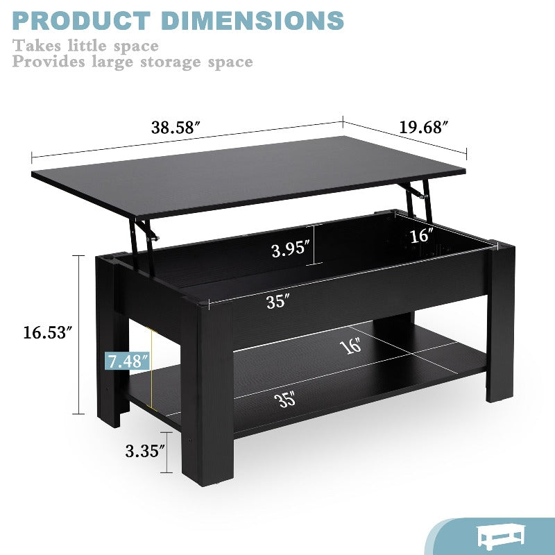 sobaniilowholesale Livingroom Lift Top Coffee Table#color_black