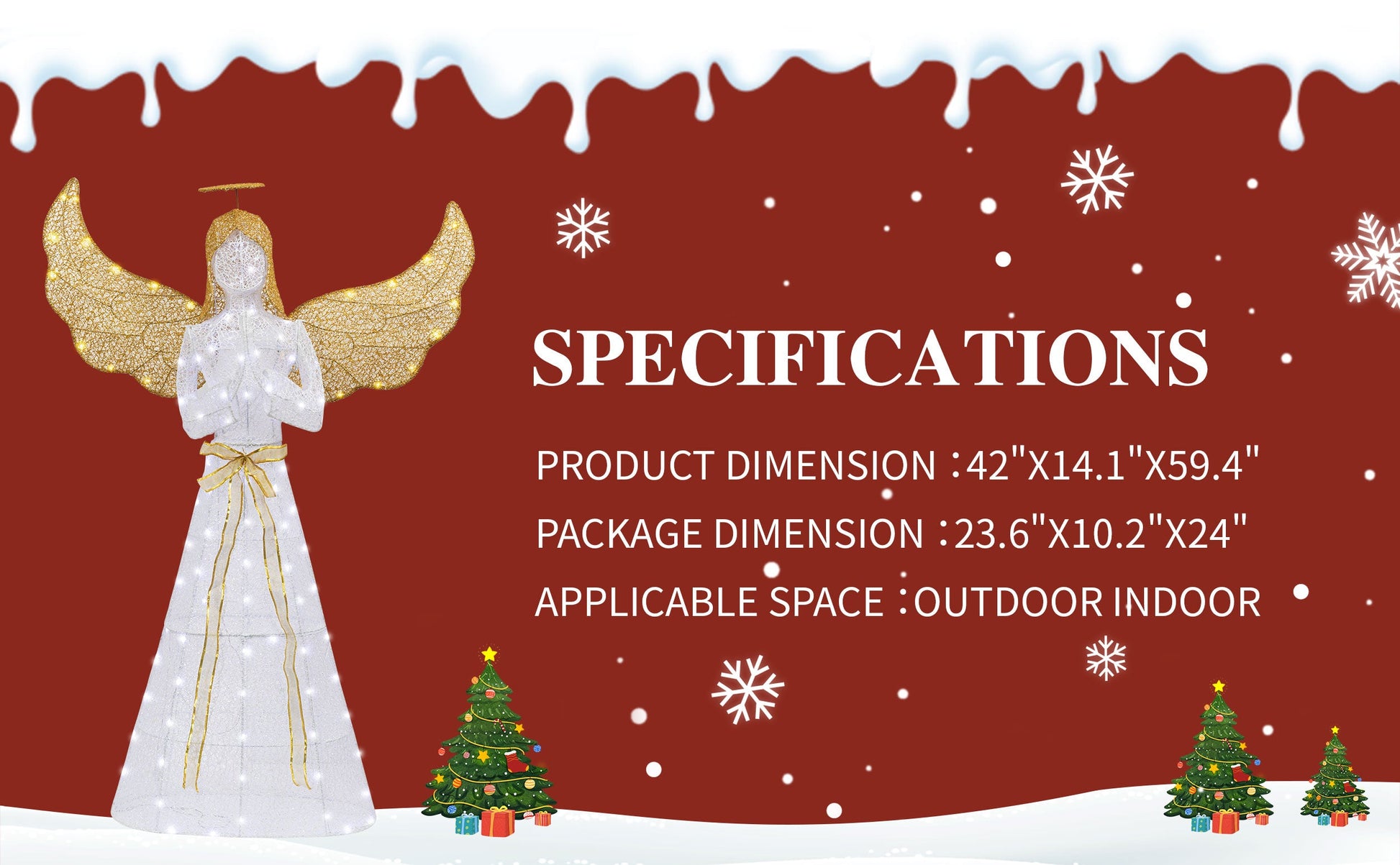 sobaniilowholesale Christmas Standing Angel 3D Extra Large Light Holiday Display Family Set (7729628446896)