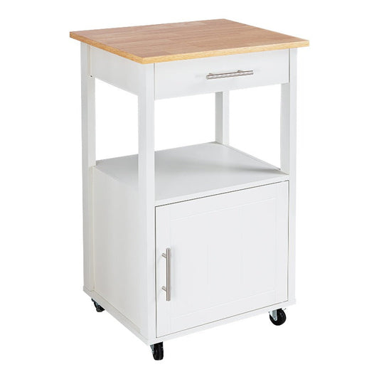 sobaniilowholesale Rolling Kitchen Island With Solid Wood Top #color_white