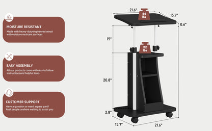 sobaniilowholesale Mobile Podium Standing Rolling Laptop Cart w/Tilt Desktop Adjustable Height Portable Computer Desk on Wheels (7491356786864)