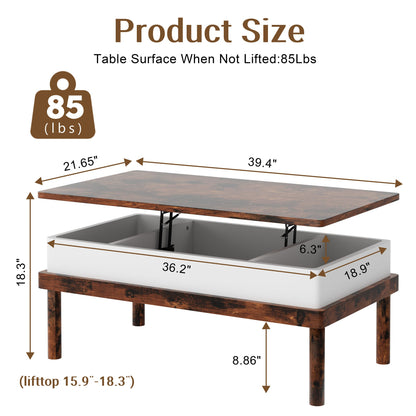 sobaniilo wholesale Wood Lift Top Coffee Table with Hidden Compartment, Rising Tabletop Dining Table