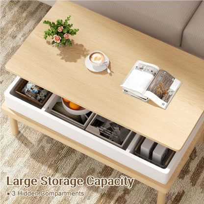 sobaniilo wholesale Wood Lift Top Coffee Table with Hidden Compartment, Rising Tabletop Dining Table