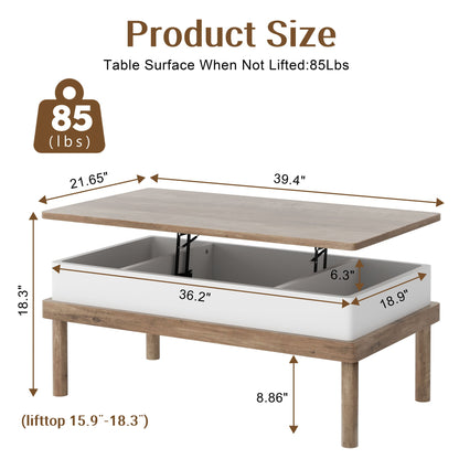 sobaniilo wholesale Wood Lift Top Coffee Table with Hidden Compartment, Rising Tabletop Dining Table