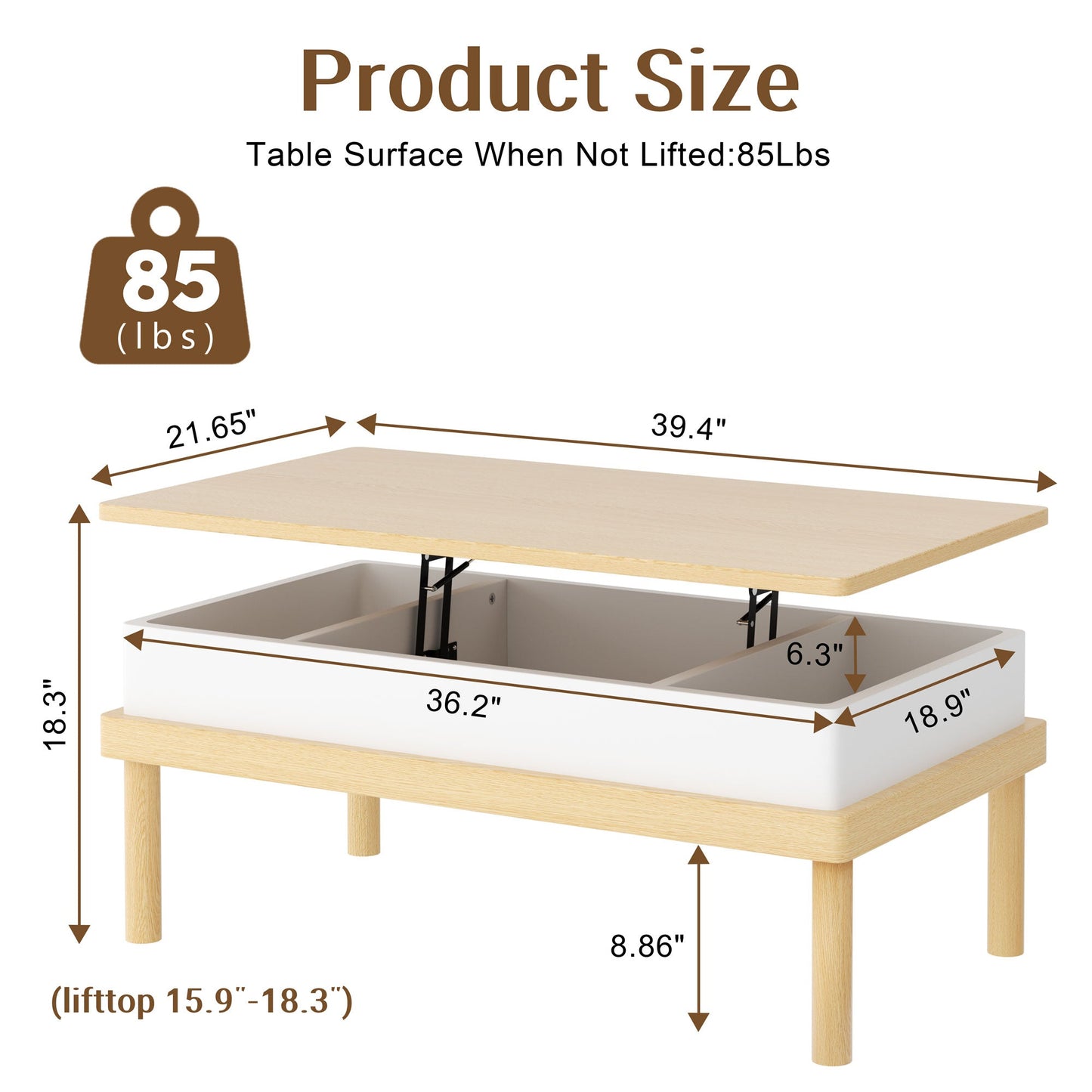 sobaniilo wholesale Wood Lift Top Coffee Table with Hidden Compartment, Rising Tabletop Dining Table