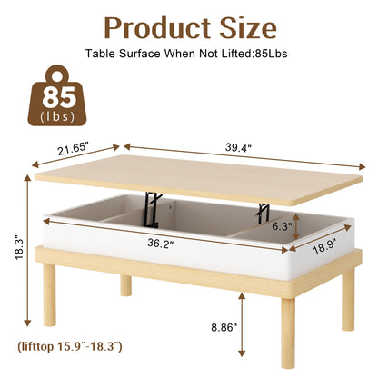 sobaniilo wholesale Wood Lift Top Coffee Table with Hidden Compartment, Rising Tabletop Dining Table