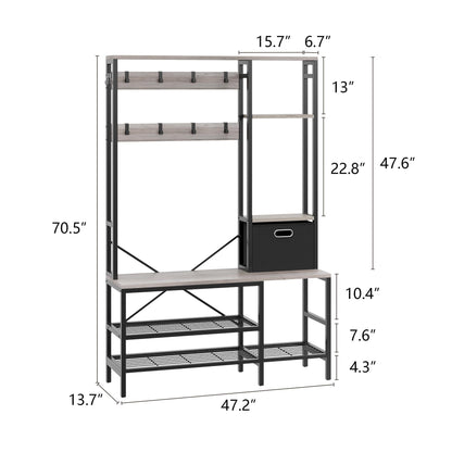 sobaniilo wholesale Coat Rack with Bench and Shoe Storage Shelves - 5 in 1 Large Organizer