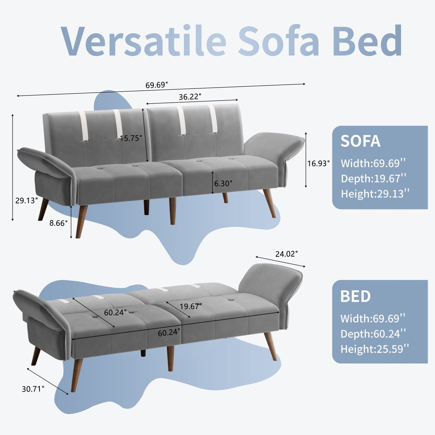 sobaniilowholesale Velvet Loveseat Sofa Couch Sofa cama for Apartments (7346697994416)