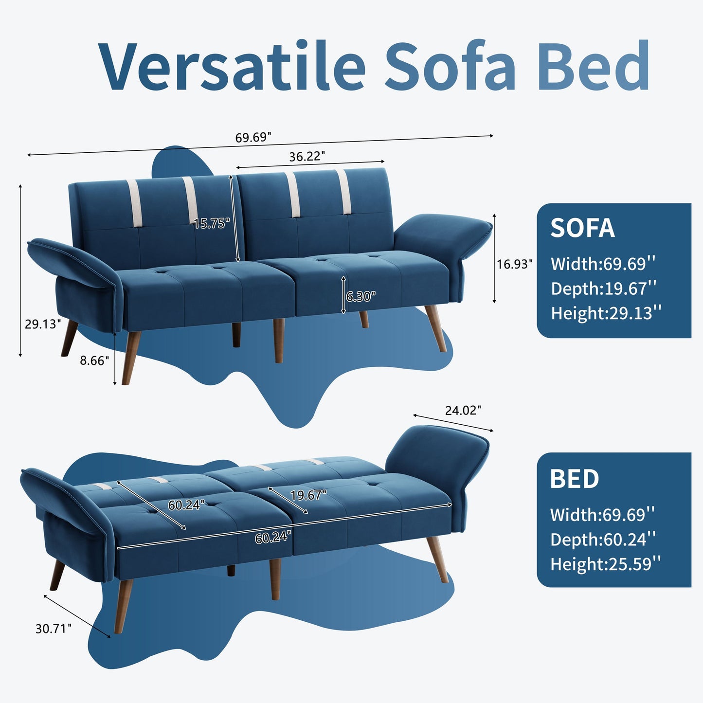 sobaniilowholesale Velvet Loveseat Sofa Couch Sofa cama for Apartments (7346697994416)