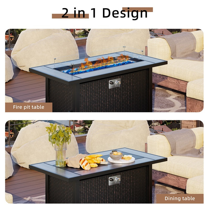 sobaniilowholesale 45" Propane Fire Pit Table 50,000 BTU Steel Gas Fire Pit (7289552863408)