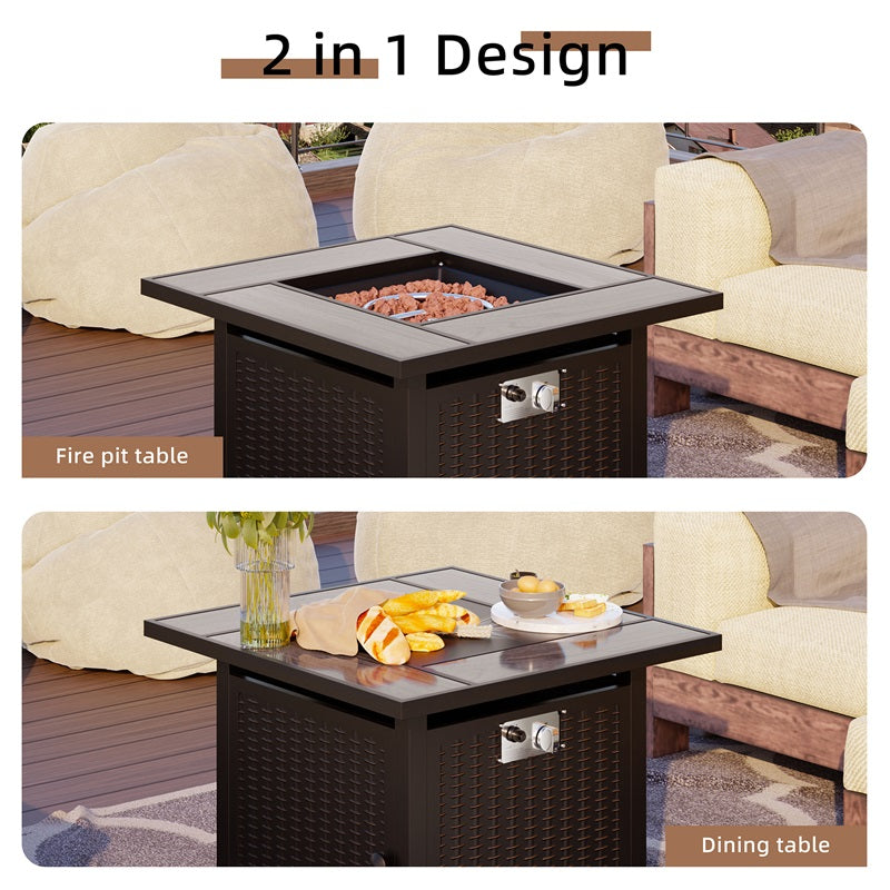 sobaniilowholesale 50,000 BTU Patio Metal Gas Square Fire Pit Table (7289552666800)