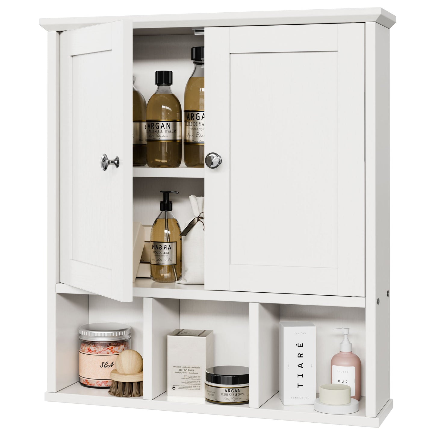 sobaniilowholesale Bathroom Wall Cabinet with 2 Door &Adjustable Shelves