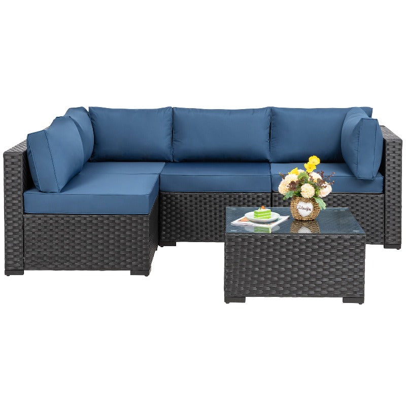 sobaniilowholesale 5 Pieces Outdoor Sectional Sofa, Patio furniture Set#color_aegean-blue