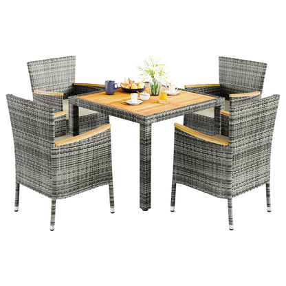 sobaniilowholesale 5 Pieces/ 7 Pieces Patio Dining Set, Square Wood Table (7047179927728)