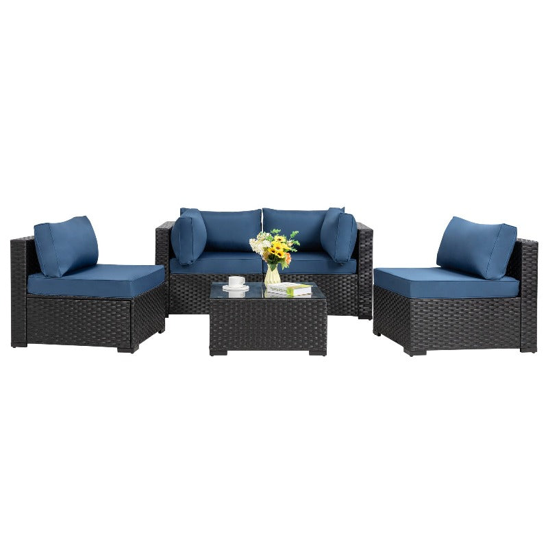 sobaniilowholesale 5 Pieces Outdoor Sectional Sofa, Patio furniture Set#color_aegean-blue