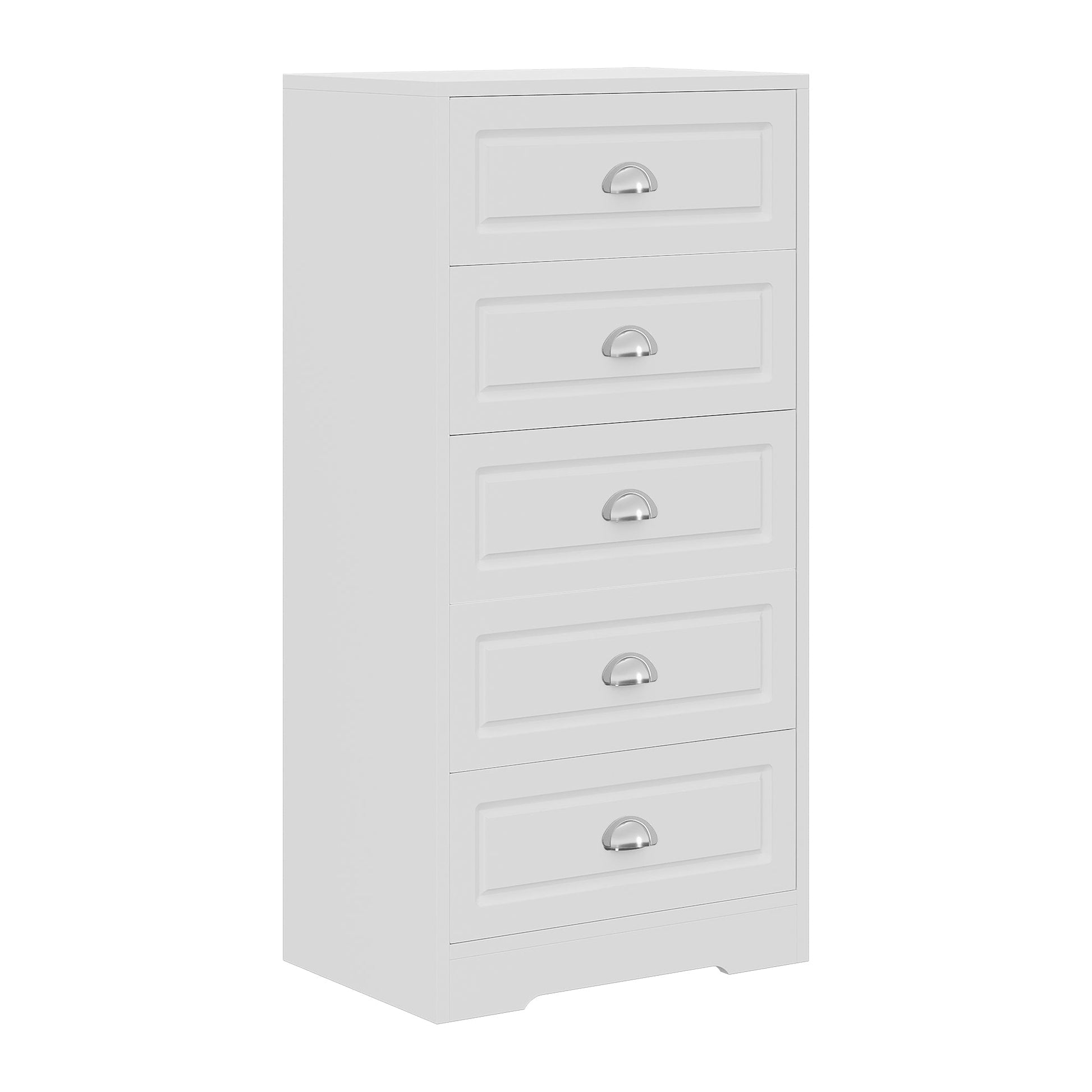 sobaniilowholesale 5 Drawer White Vertical Dresser Modern Storage Cabinet with Handle-Drawer Chest Wood Organizer for Living Room (7504209772720)