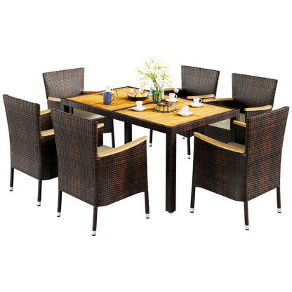 sobaniilowholesale 5 Pieces/ 7 Pieces Patio Dining Set, Square Wood Table (7047179927728)