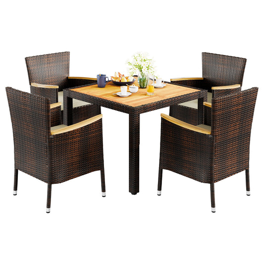 sobaniilowholesale 5 Pieces/ 7 Pieces Patio Dining Set, Square Wood Table (7047179927728)