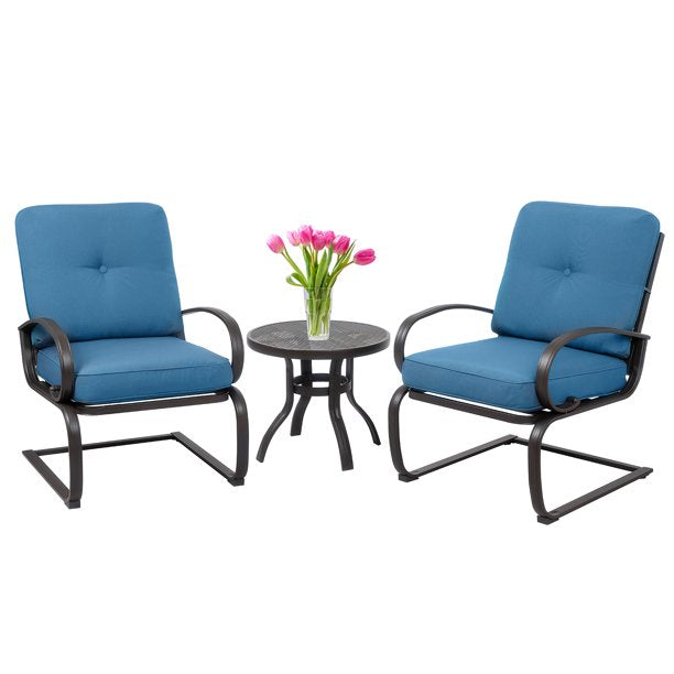 sobaniilowholesale 3-Piece Outdoor Bistro Set, Metal Frame#color_blue (7047147192496)