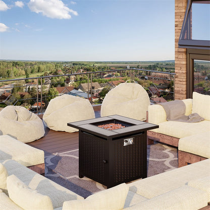 sobaniilowholesale 50,000 BTU Patio Metal Gas Square Fire Pit Table (7289552666800)