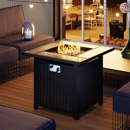 sobaniilowholesale 50,000 BTU Patio Metal Gas Square Fire Pit Table (7289552666800)